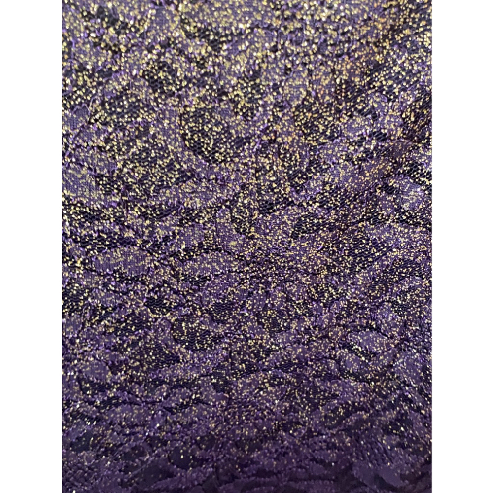 MARINA GOLD & PURPLE LACE DRESS SIZE  14 - Picture 4 of 8